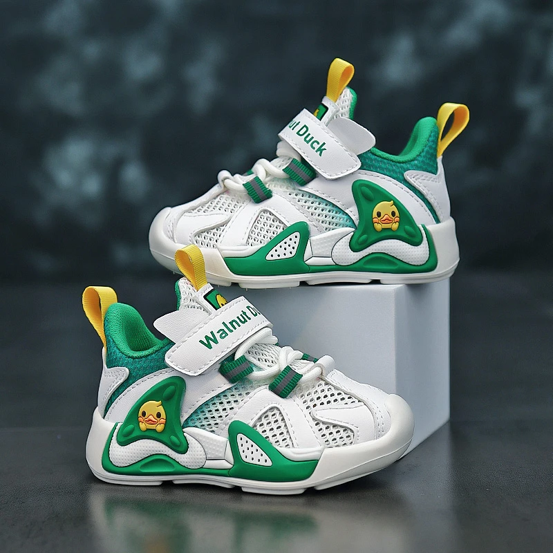 小黄鸭童鞋春秋季网面男童网面宝宝夏季透气鞋女童鞋子机能鞋1-3