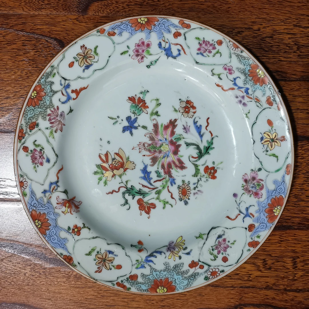 scs14322雍正粉彩花卉纹盘/四川省文物总店
