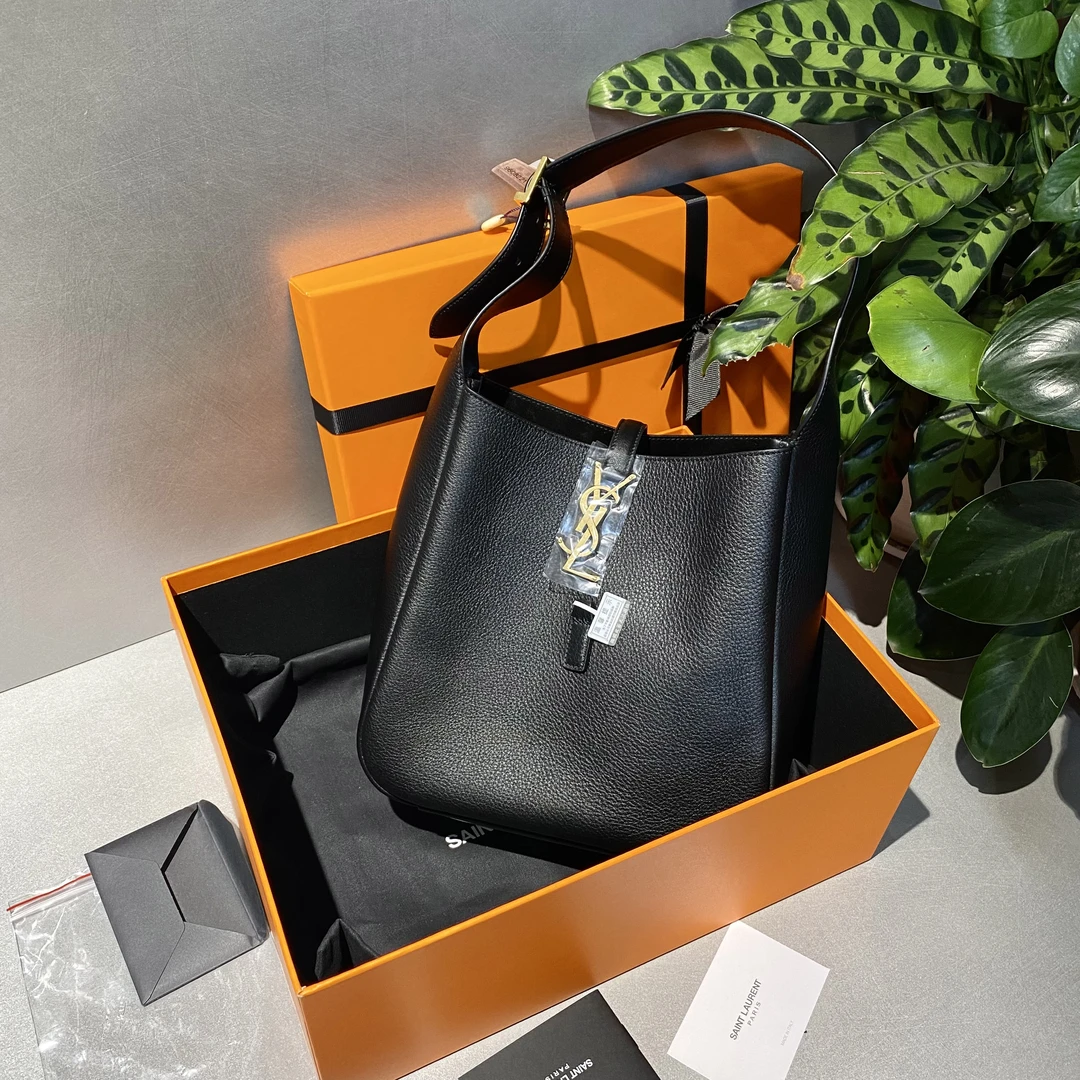 99新 YSL/圣罗兰 圣罗兰  黑金小号hobo包 手提单肩包-2