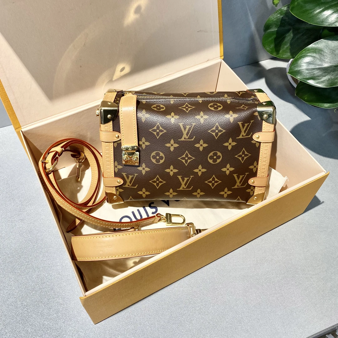 95新 LouisVuitton/路易威登 LV   老花 side trunk盒子包 单肩包