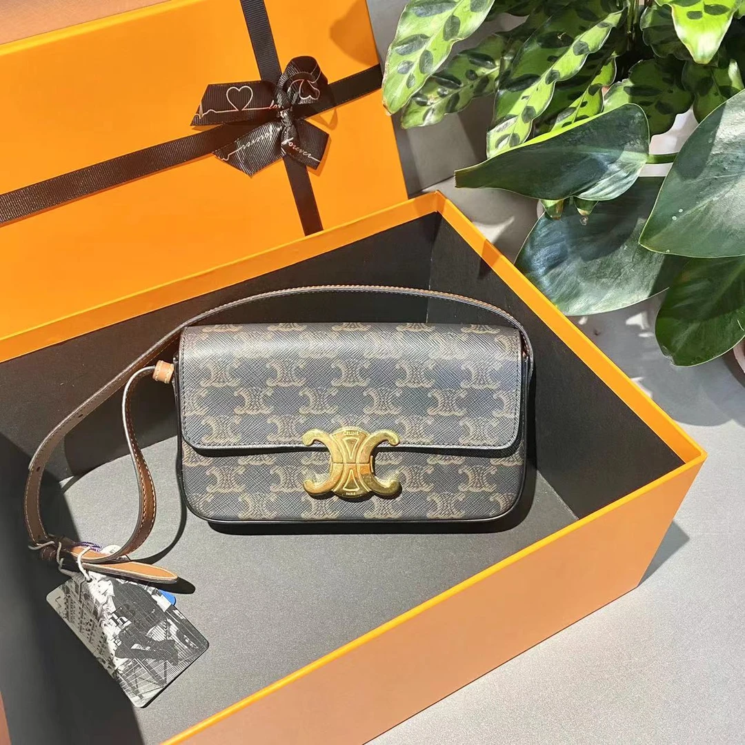 95新 Celine/思琳 思琳 老花凯旋门 单肩斜挎包-2