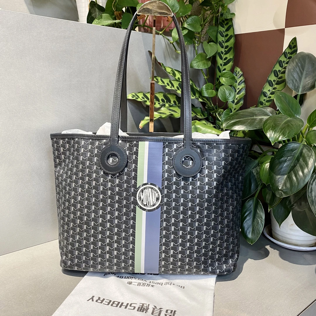 95新 MOYNAT/摩奈 莫奈   新款拼色托特购物袋 手提单肩包