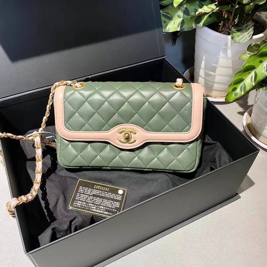 95新 Chanel/香奈儿 香奈儿   拼色链条包 单肩包