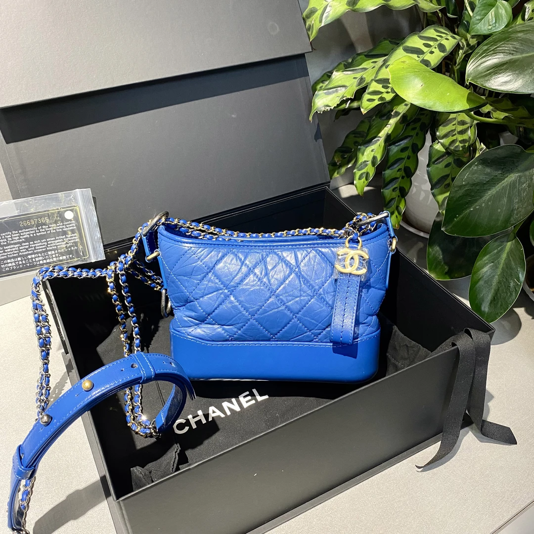95新 Chanel/香奈儿 香奈儿   蓝色小号流浪包 单肩斜跨包
