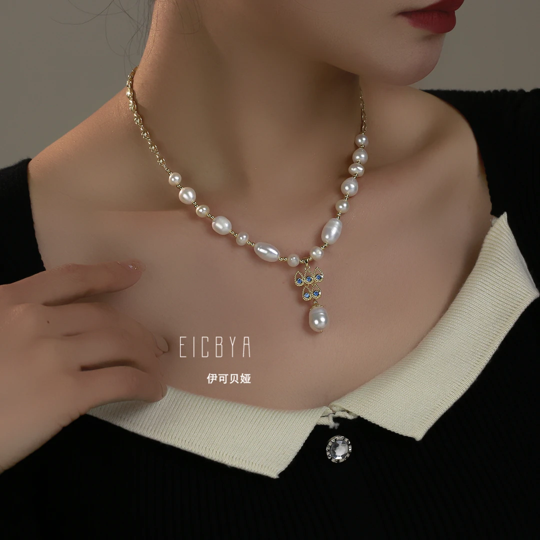 合金项链 【梦幻蔚蓝】锁骨链美杜莎吊坠气质轻奢时尚法式小众百搭