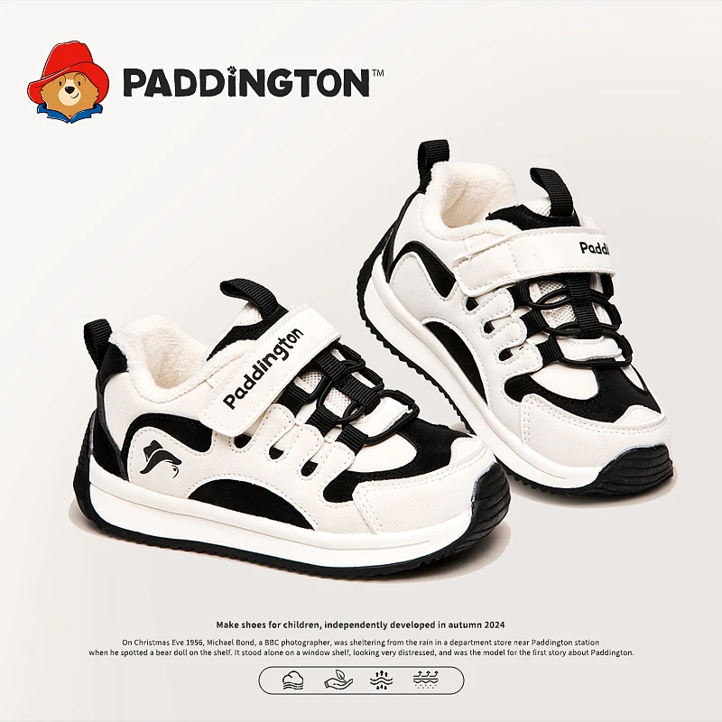 帕丁顿熊宝宝学步鞋冬季加绒保暖运动鞋男宝机能鞋儿童防滑保暖鞋