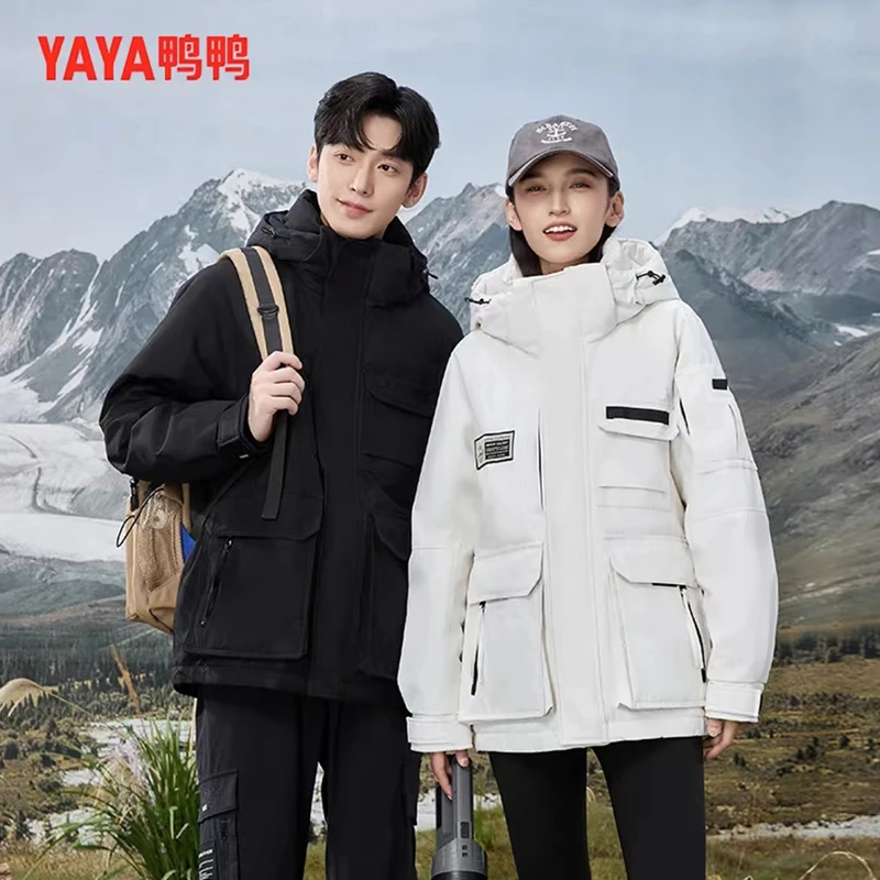 YAYA/鸭鸭羽绒服短款男女同款时尚百搭休闲保暖外套YE3B732527P