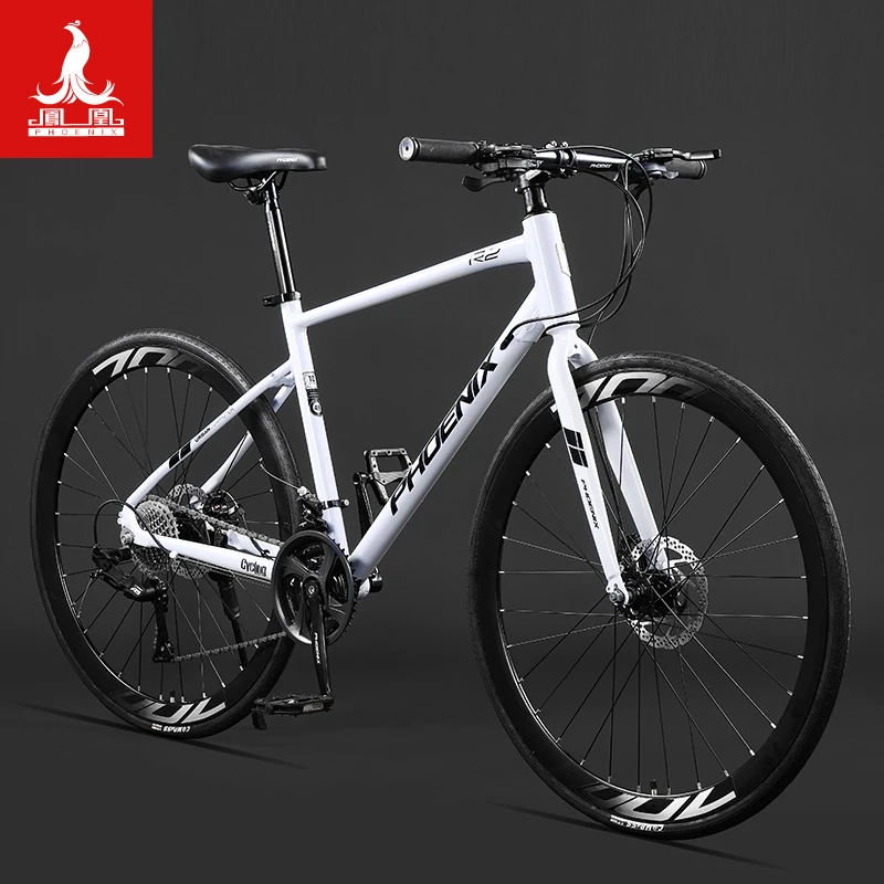 凤凰公路车自行车弯把平把男款女士上班代步运动上学竞速赛车
