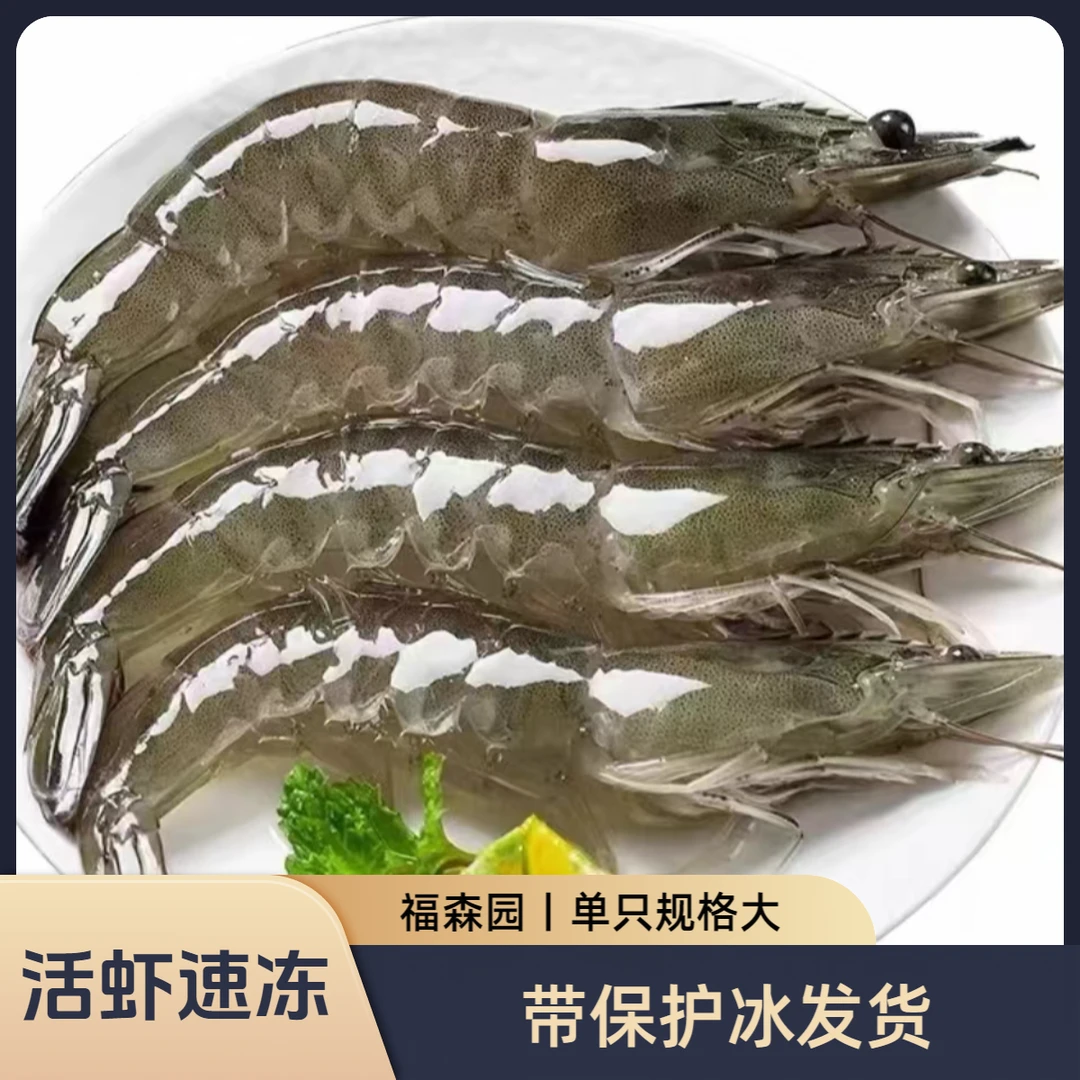 【娟娟专属】活虾速冻带冰锁鲜发货 10-12只/斤 500g/包 5包净2000g
