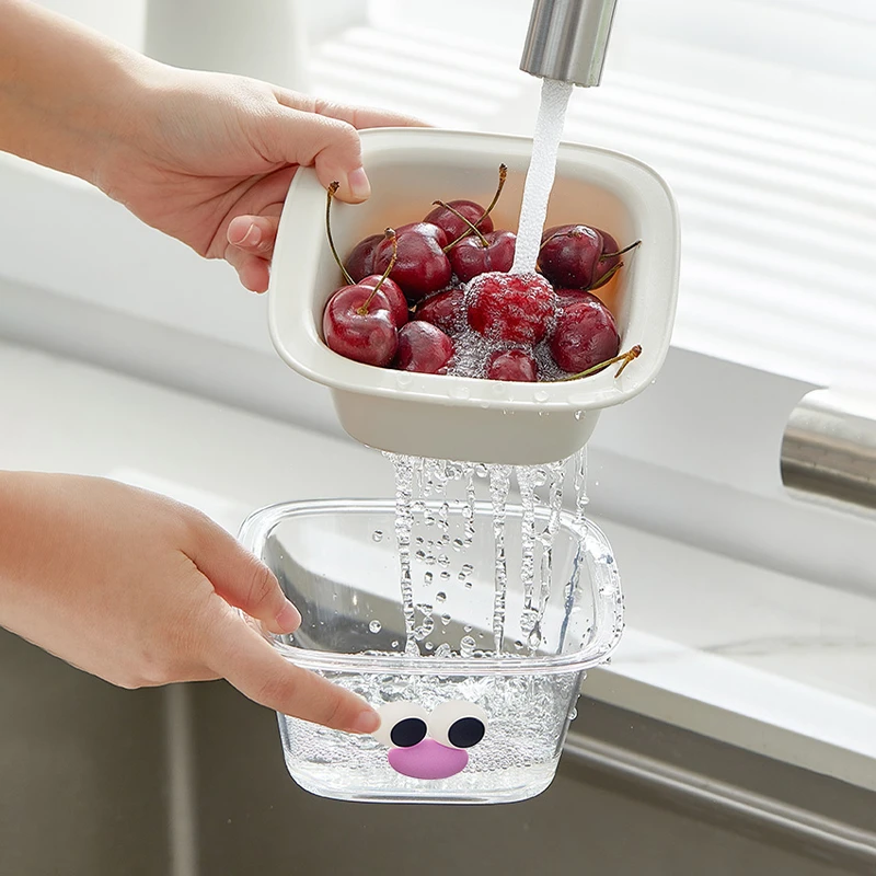 【特价福利】双层洗水果神器沥水篮厨房新款客厅淋水篮精致小果盘