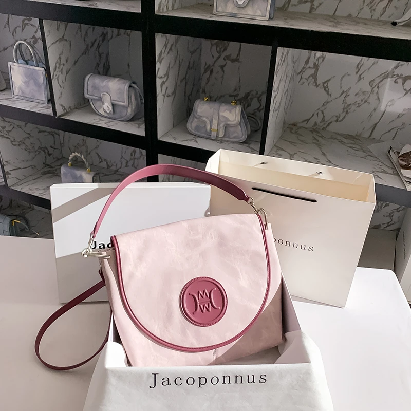【雅各邦】小包包肩包2025新款质感小众大容量单肩斜挎粉色腋下包女