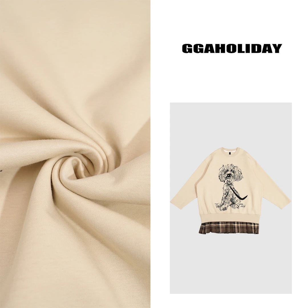 25N时尚百搭网红长袖假两件拼接设计卫衣裙151074