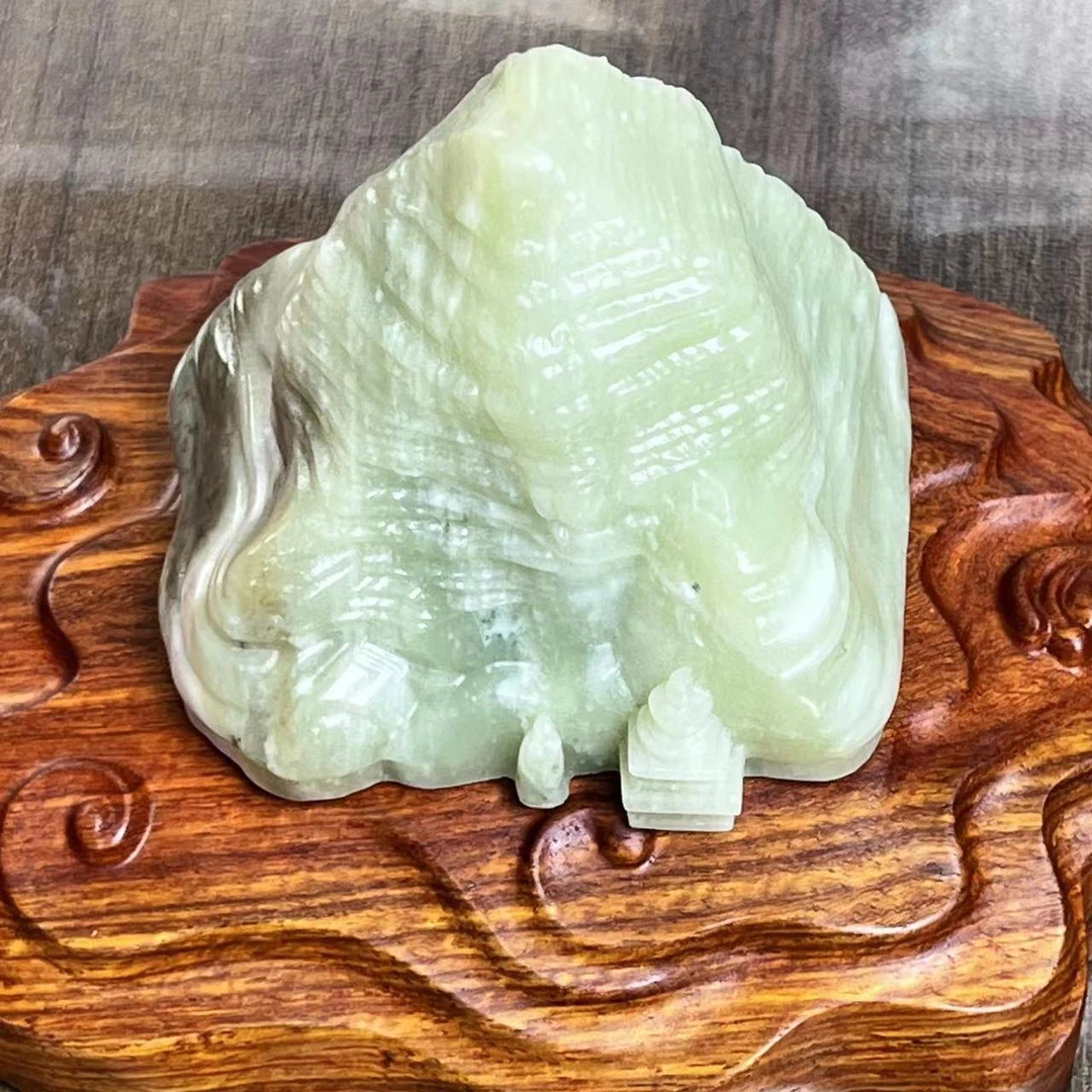 预售新疆和田玉绿黄冈仁波齐RB232506