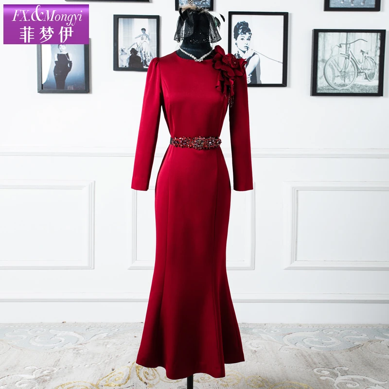 菲梦伊女秋装法式高级感轻熟高端洋气气质鱼尾裙礼服春游52945