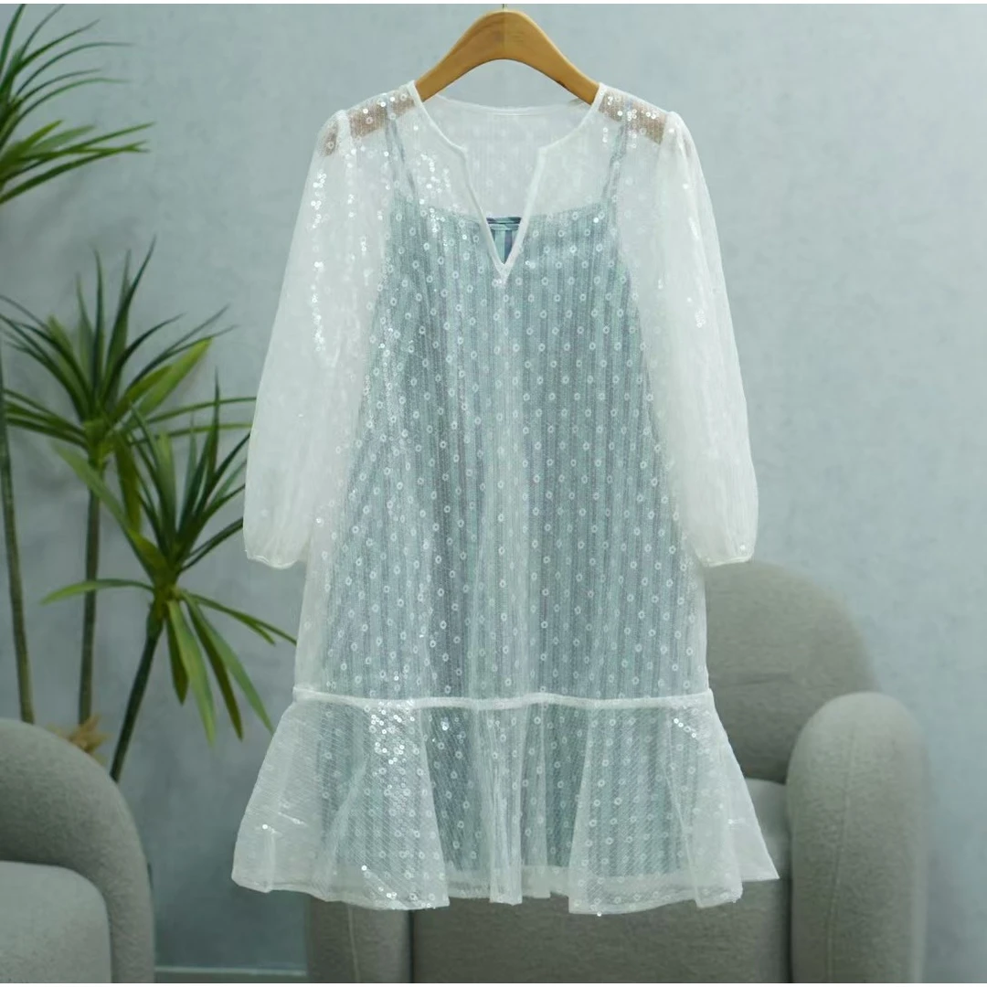 枺系列   WZ925-1   女装简约时尚两件套连衣裙格子4121006