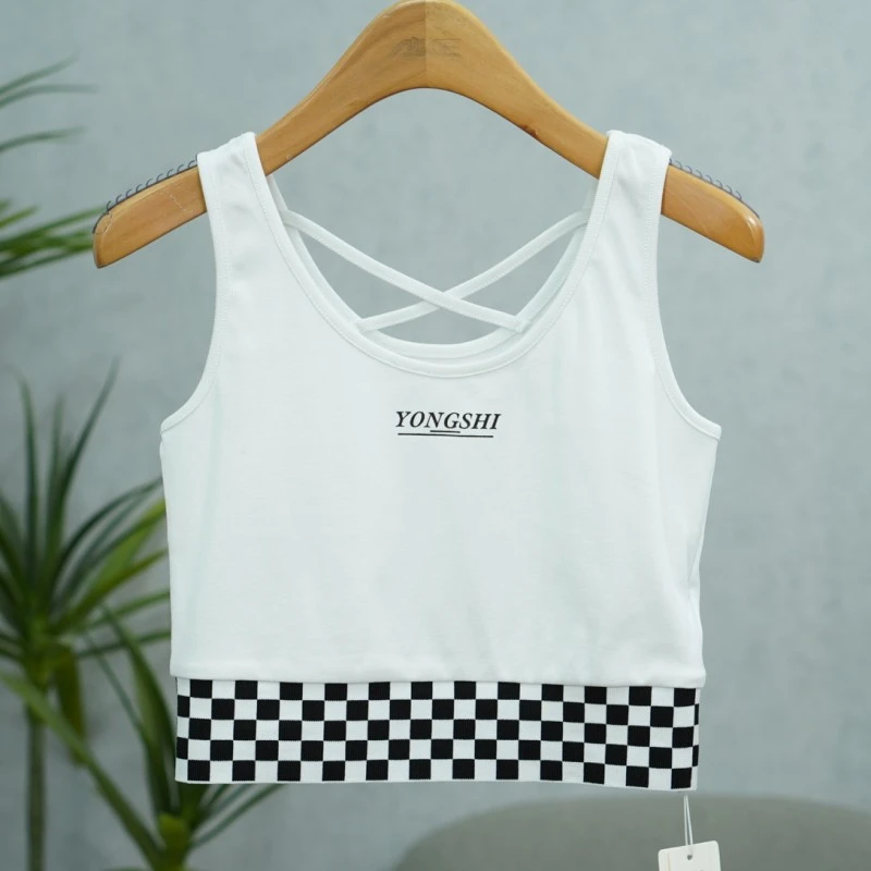 咏系列  Y602   女装时尚撤柜针织打底背心米白JD99002