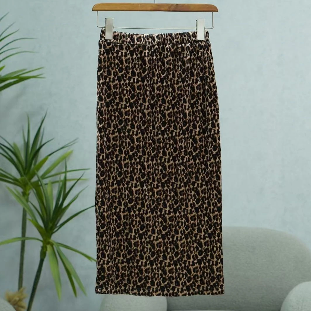 枺系列   WY771   女装时尚撤柜秋冬豹纹半身长裙F231003