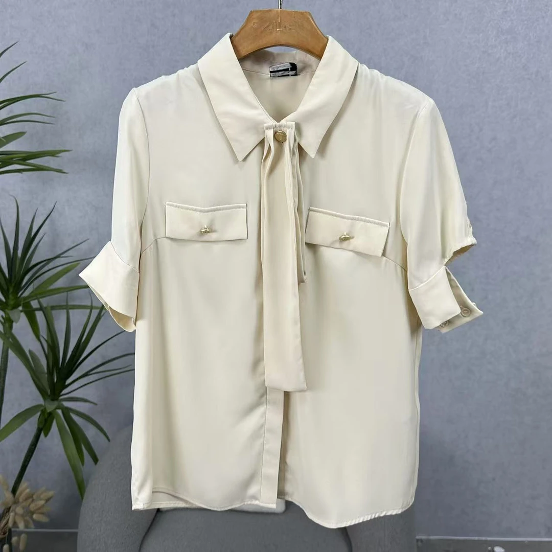 LI丽系列  Z071   女装时尚撤柜短袖衬衫浅杏色