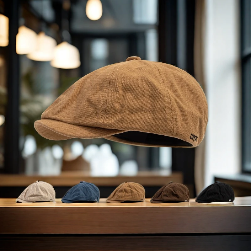 日系复古时尚百搭正反可戴贝雷八角帽男男士情侣报童帽女画家帽