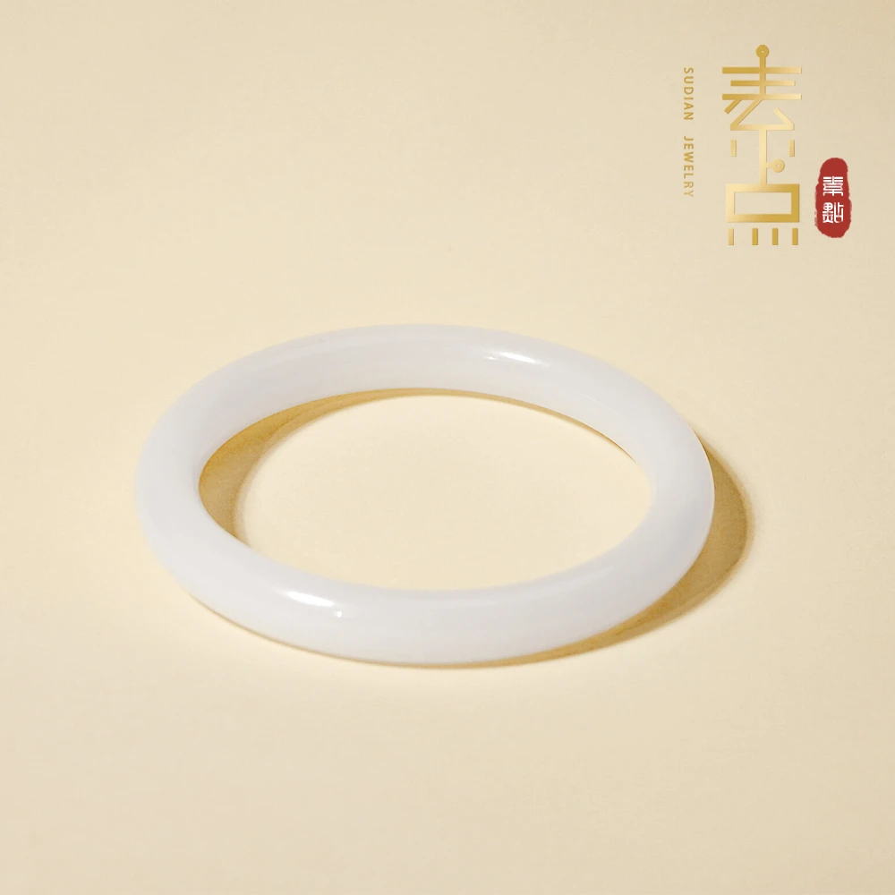 故乡明天然金丝玉手镯圆条7-8mm