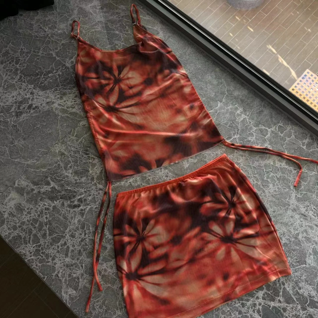 彩印抽绳时尚弹力套装88159