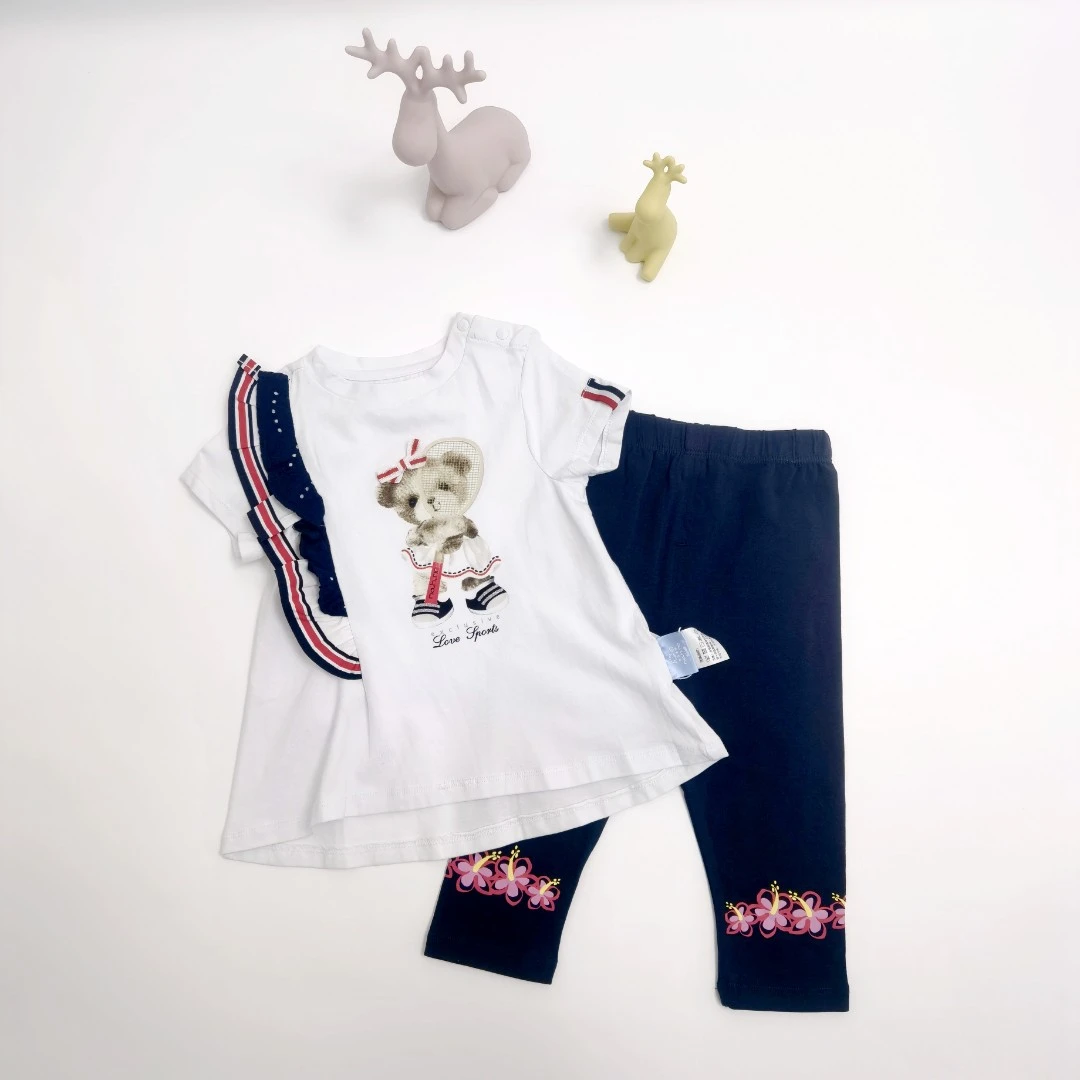 女童夏季短袖上衣+打底裤MS200354/MS200340