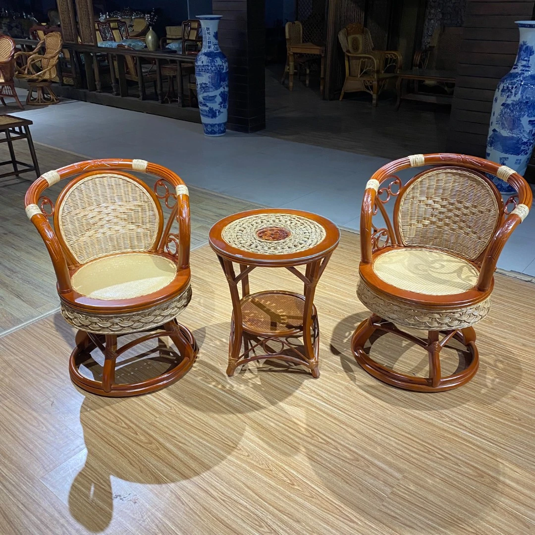 藤王阁品牌工厂好货环保天然藤椅老人椅客厅阳台休闲转椅客厅椅子