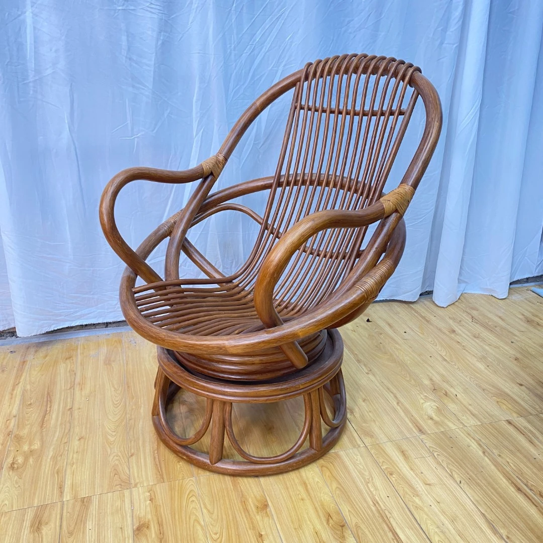 天然藤椅家用天然藤转椅厂家直销真藤老人转椅凉快透气旋转批发