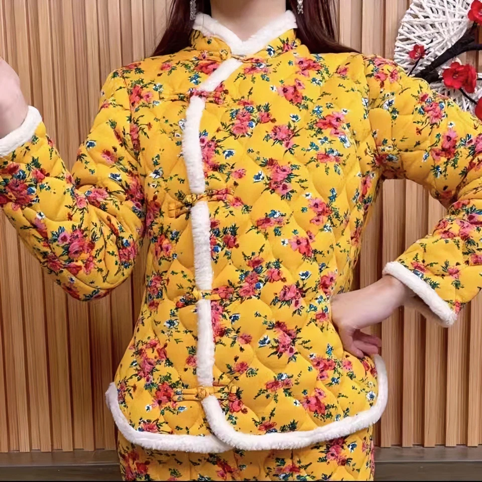 【雅依房原创68】24段色断码模绒冬季加厚洋气妈妈装冬新保暖棉衣