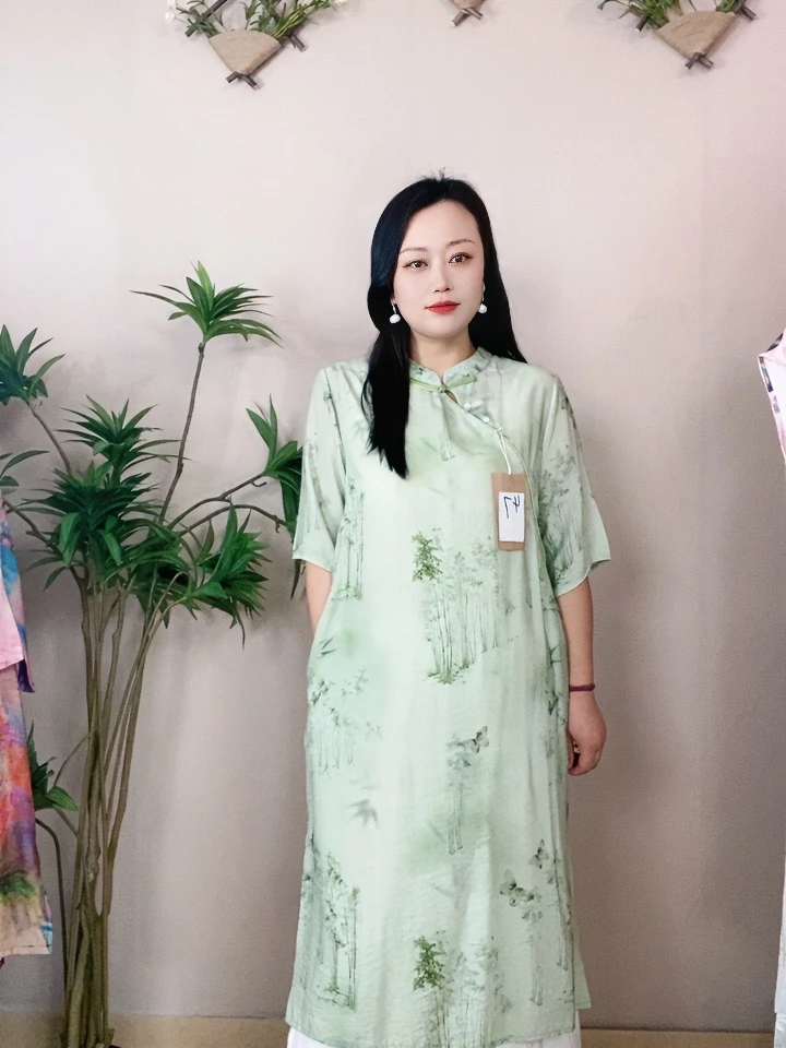 【雅依房YS-24-931款】夏季时尚复古半袖中长款中国风改良旗袍