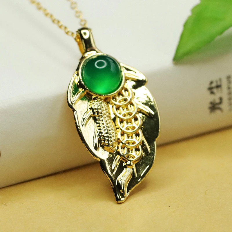 轻奢  时尚 大家大叶树叶吊坠项链-YQ-2A