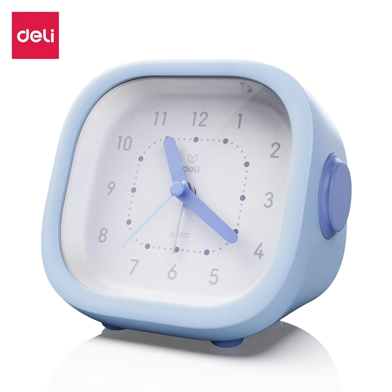 得力LE303指针闹钟电子钟学生儿童简约创意卧室床头小夜灯闹钟