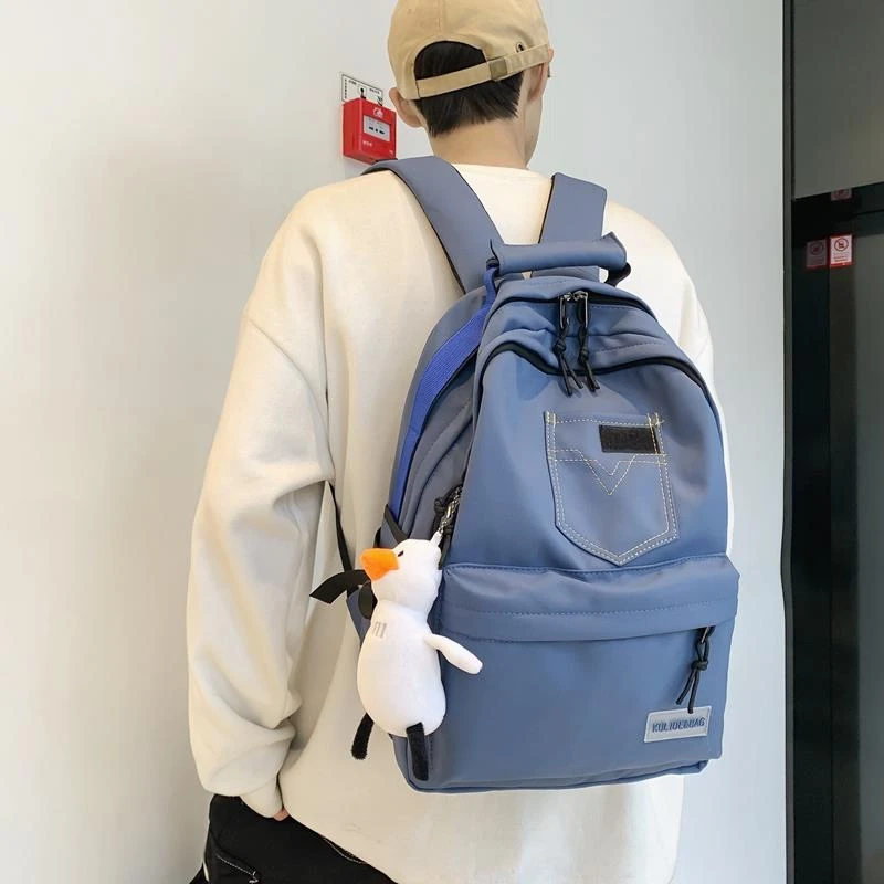 书包女大容量防泼水大学生双肩包撞色运动百搭电脑包街头旅行背M