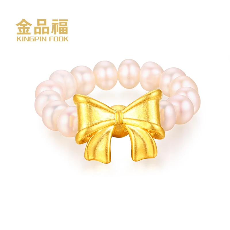 【金品福】足金999蝴蝶结系列戒指浪漫简约高级时尚经典精致（赠链）