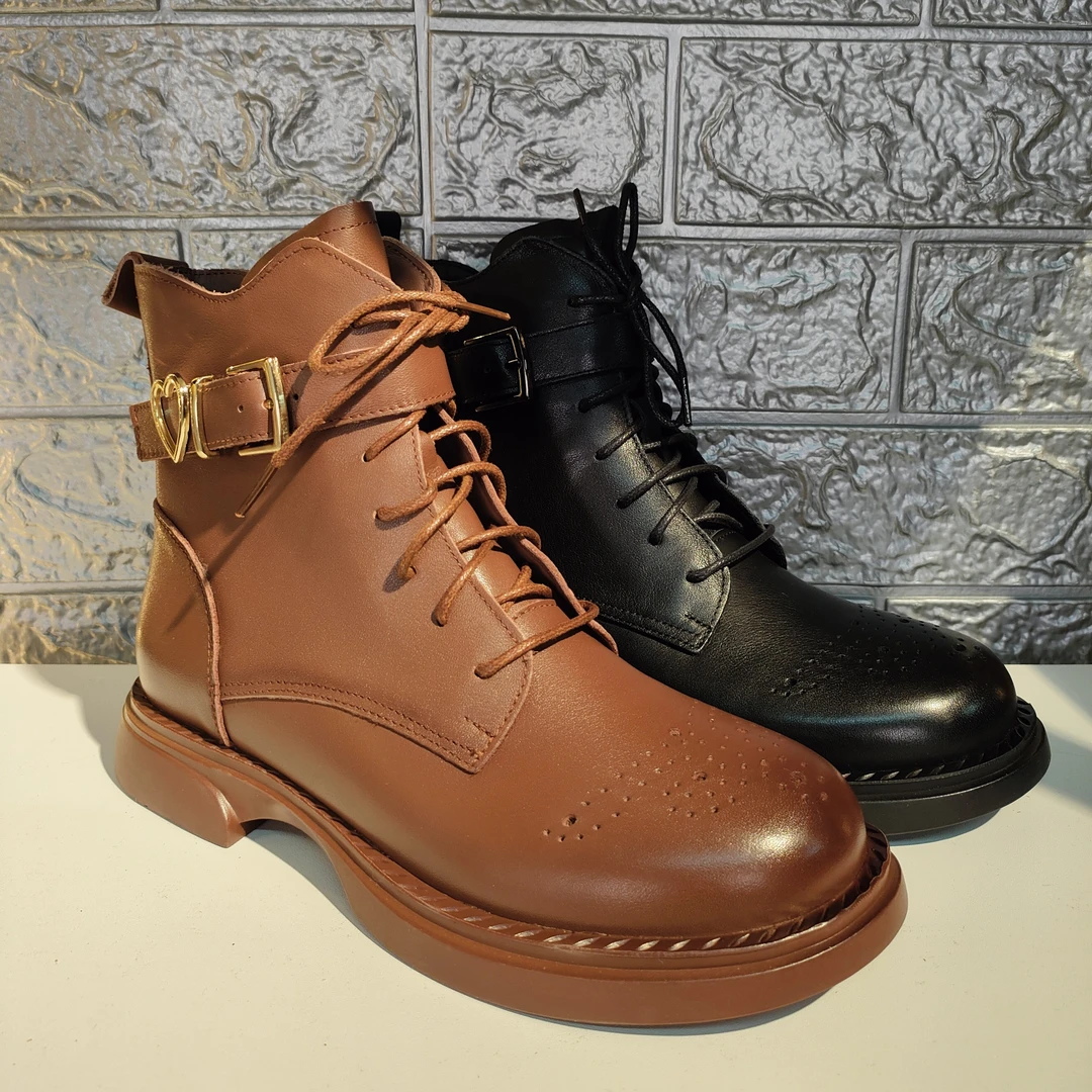 38128107头层牛皮马丁靴英伦风靴子时尚休闲百搭女士真皮秋冬款