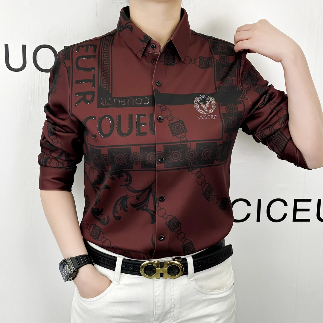 【椒江婷姐男装】 新款冬季高定烫钻字母印花男士时尚个性显瘦百搭