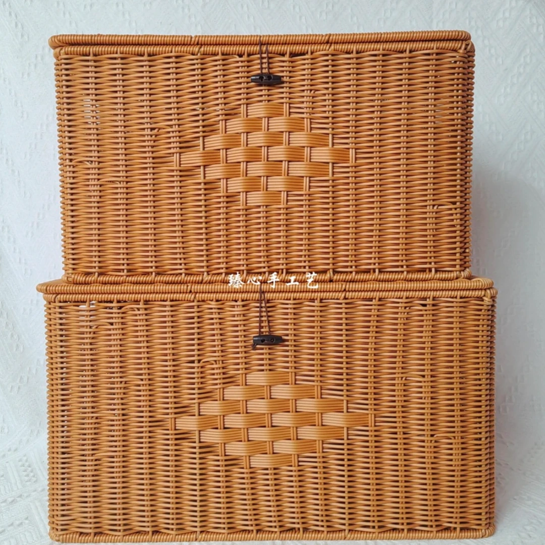 DF08仿藤编织篮水果篮实用大容量收纳筐脏衣篓零食筐