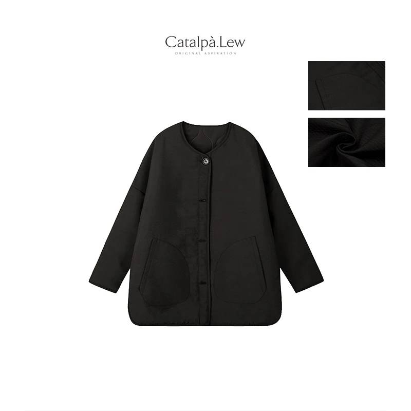 CatalpaLew「双生」腔调穿搭绗缝葫芦纹正反两面穿夹棉外套 #C8770