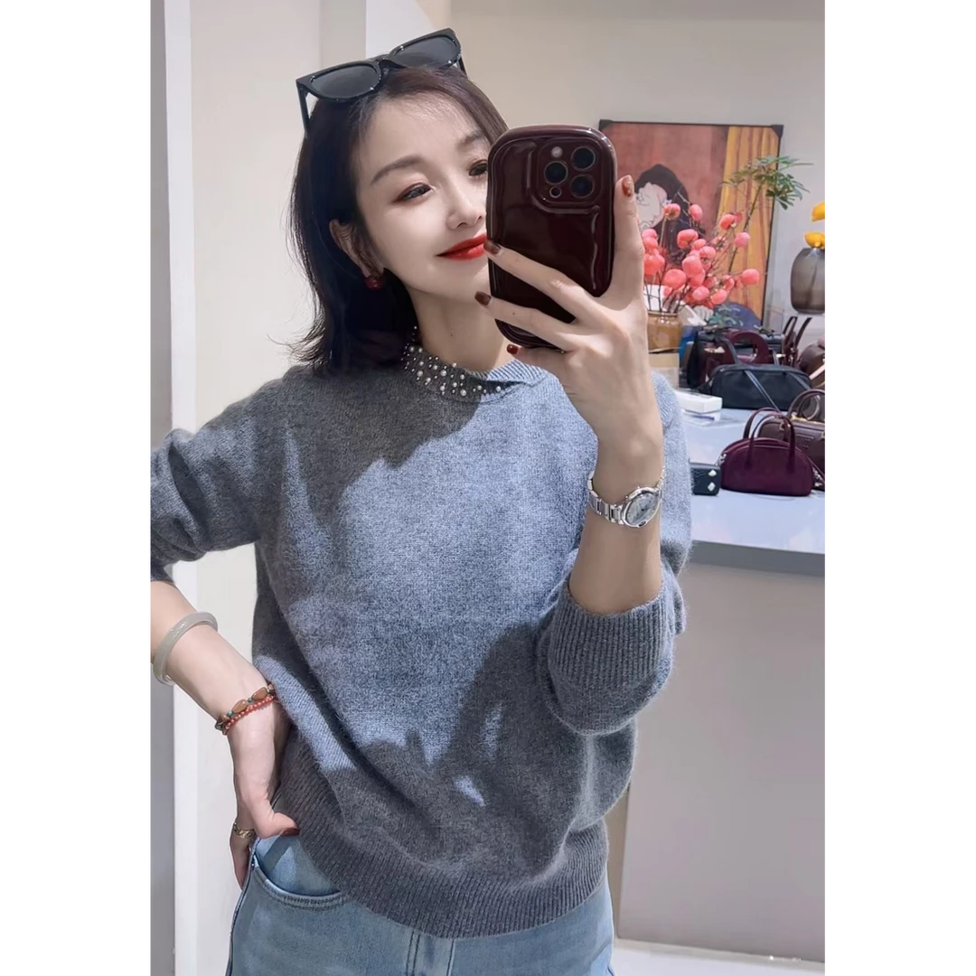 倩倩家领口珠子设计毛衣（掉毛介意慎重下单）