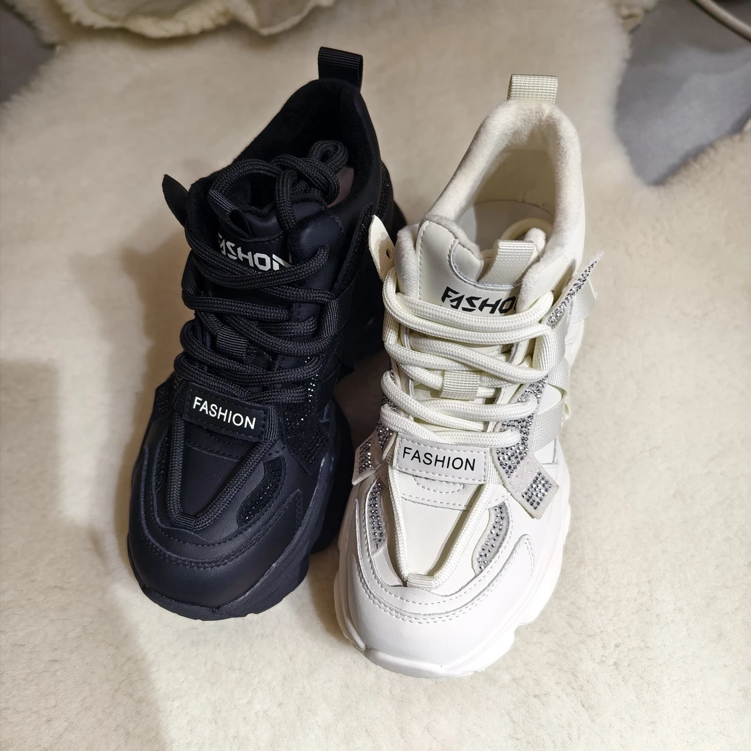 8828老爹鞋女二棉透气厚底内增高小白鞋2024爆款休闲运动鞋潮