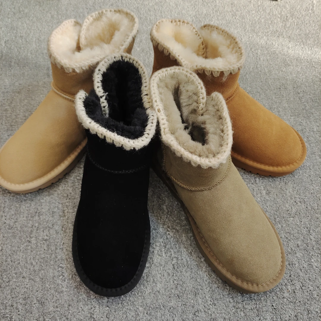 2308冬季新款短筒雪地靴女保暖棉鞋加绒加厚短靴子660