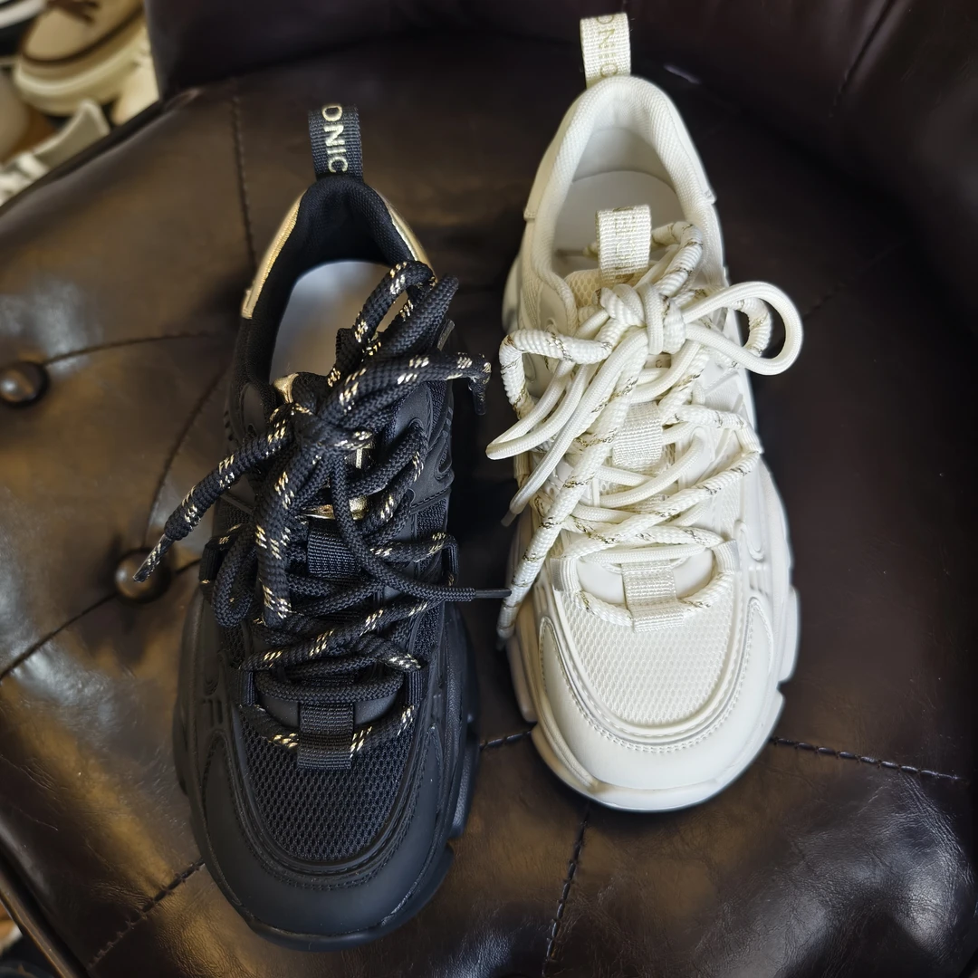 37992欧洲站真皮老爹鞋春季新款厚底增高女鞋网红超火百搭运动鞋