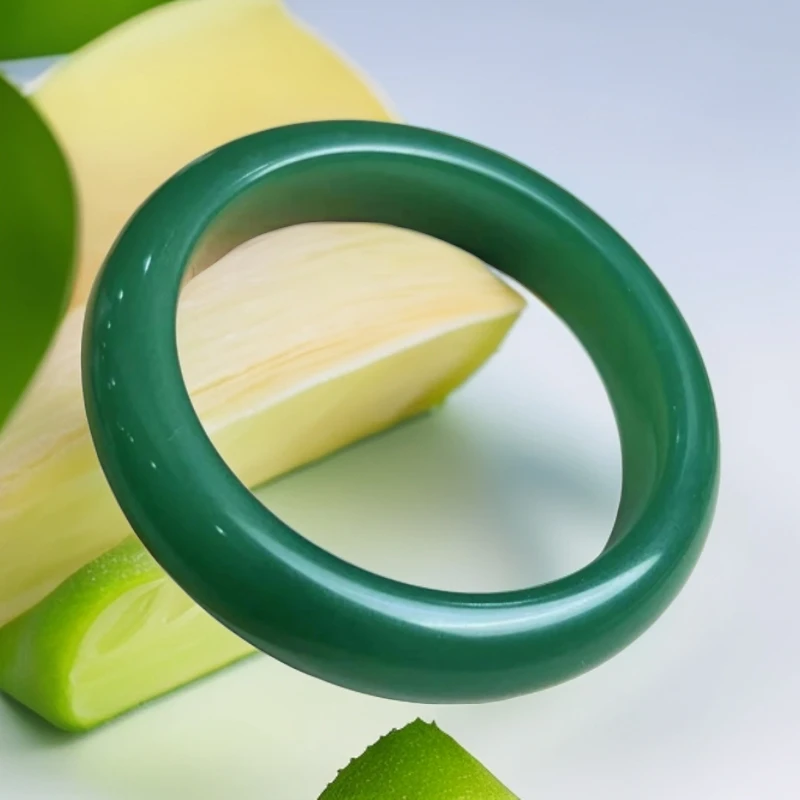 【潜珑】L-90-051天然东陵玉手镯绿色时尚冰透满绿