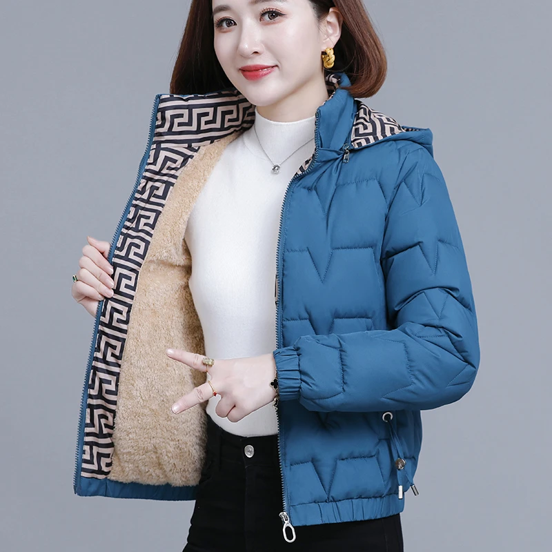 【加绒加厚6】棉服2024冬季时尚棉衣可拆卸帽子女士短棉百搭袄棉袄