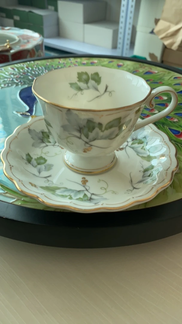 豪雅高足咖啡杯套装，中谷商品，默认微瑕，