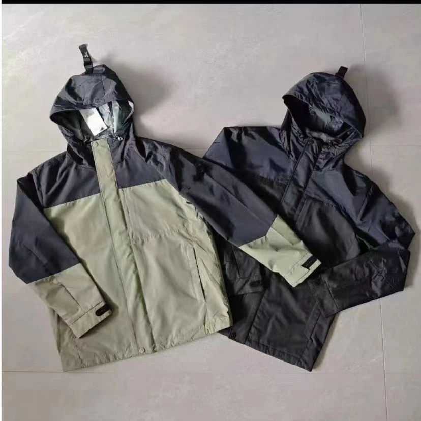户外连帽冲锋衣拼接款外套夹克P030