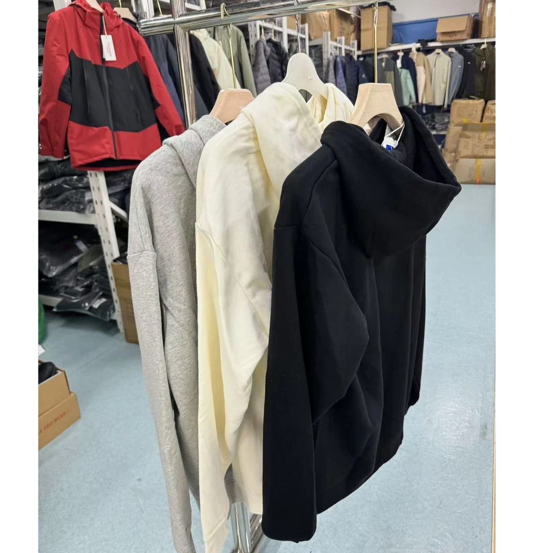 连帽情侣款毛圈宽松版卫衣套头2409