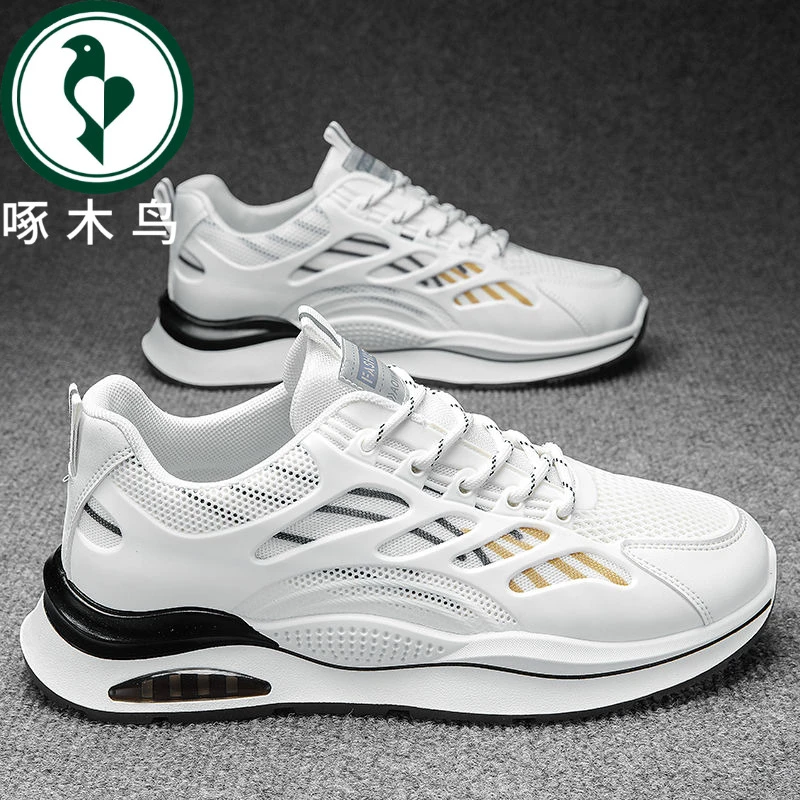 【正品】啄木鸟男鞋舒适透气2025新款青少年运动鞋网面休闲老爹潮鞋