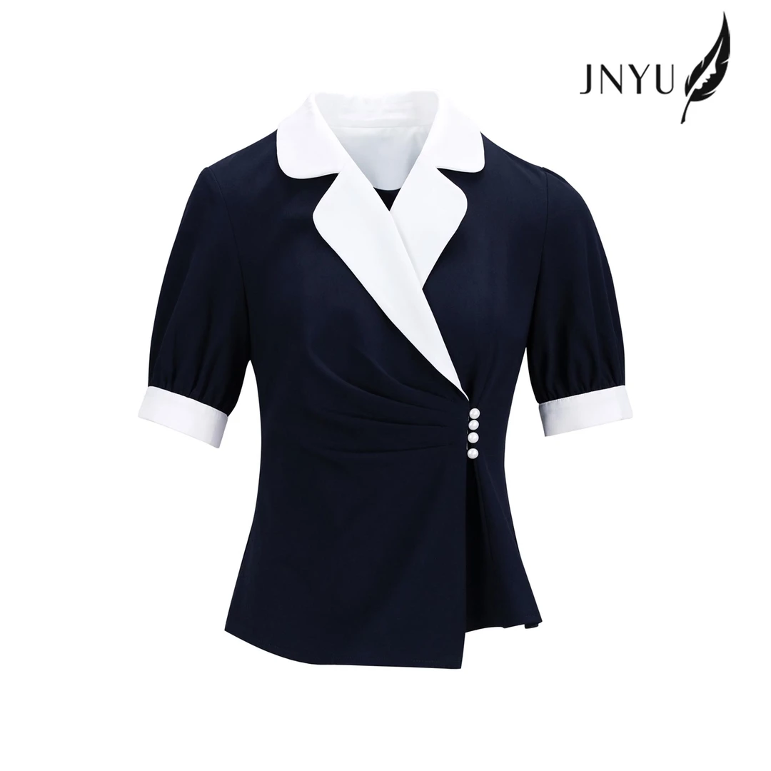 亿金羽【JNYU 典则俊雅】夏款时尚气质轻奢通勤显瘦衬衫S123301J