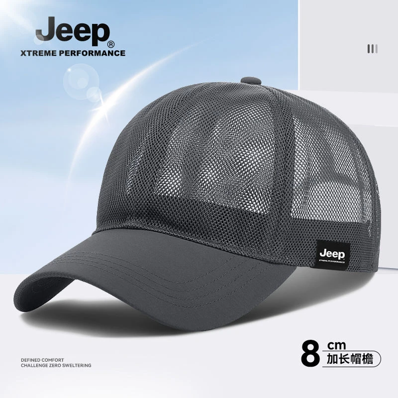 JEEP/吉普帽子男士棒球帽透气薄款鸭舌帽夏季网眼速干户外遮阳帽